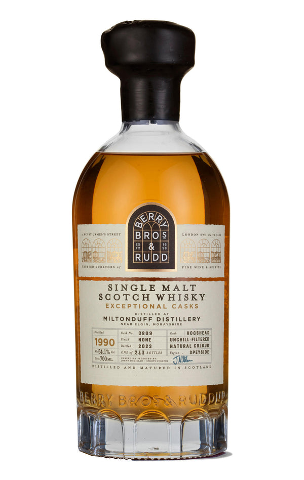 1990 BB&R Exceptional Casks Miltonduff, Cask Ref. 3809, Speyside, Single Malt Scotch Whisky (54.1%)