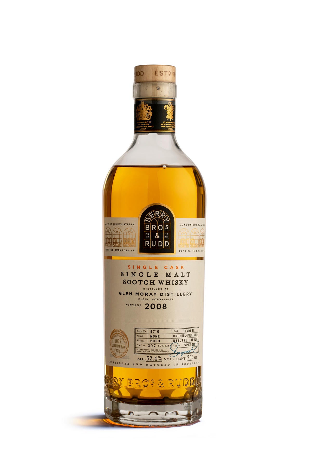 2008 Berry Bros. & Rudd Glen Moray, Cask Ref. 5710, Speyside, Single Malt Scotch Whisky (52.4%)