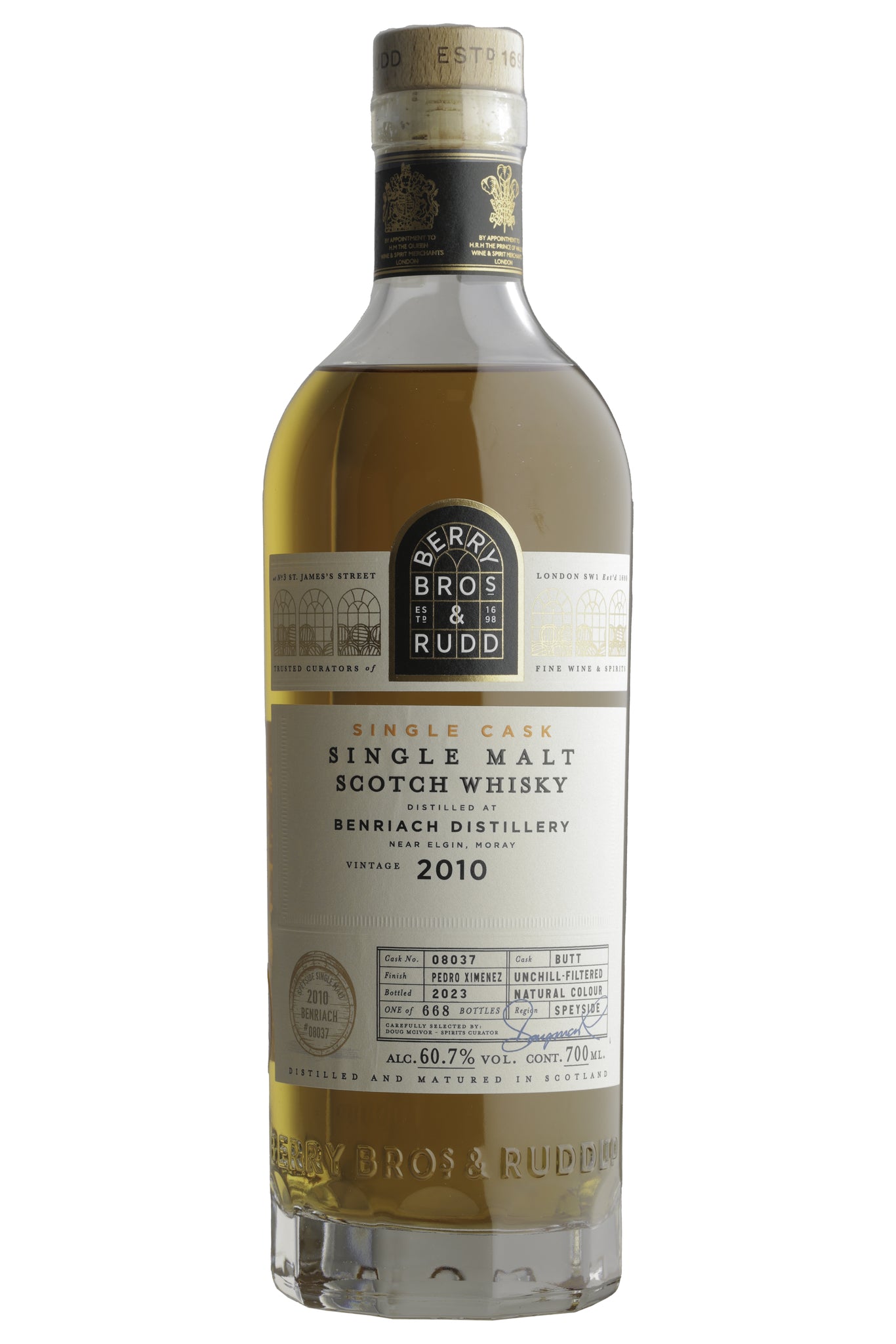 2010 BB&R BenRiach, Cask #08037, Bottled 2023, Speyside, Single Malt Scotch Whisky (60.7%)