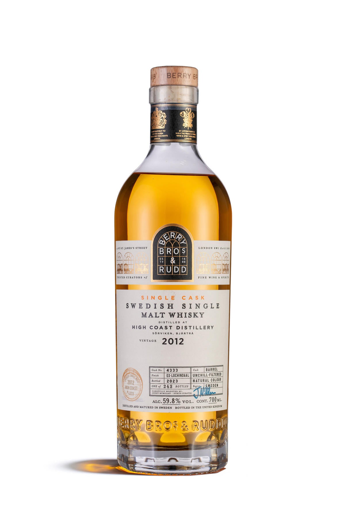 2012 Berry Bros. & Rudd High Coast, Cask Ref. 4333, Single Malt Whisky, Sweden (59.8%)