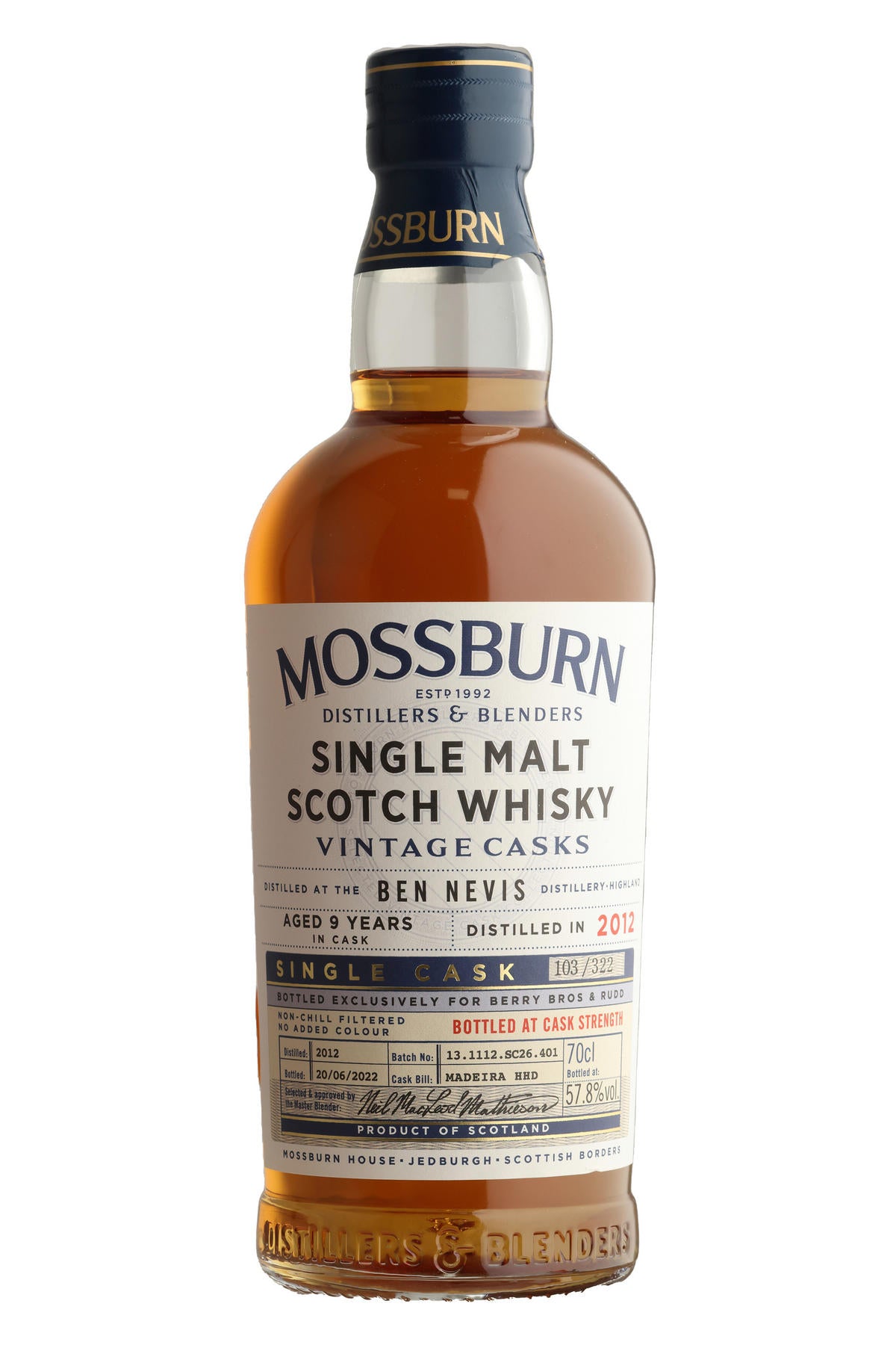 2012 Ben Nevis,BB&R Exclusive, Mossburn, Cask Ref. 401, Highland, Single Malt Scotch Whisky (57.8%)