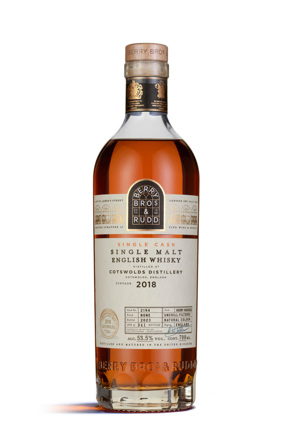 2018 Berry Bros. & Rudd Cotswolds, Cask Ref. 2194, Single Malt Whisky, England (53.5%)