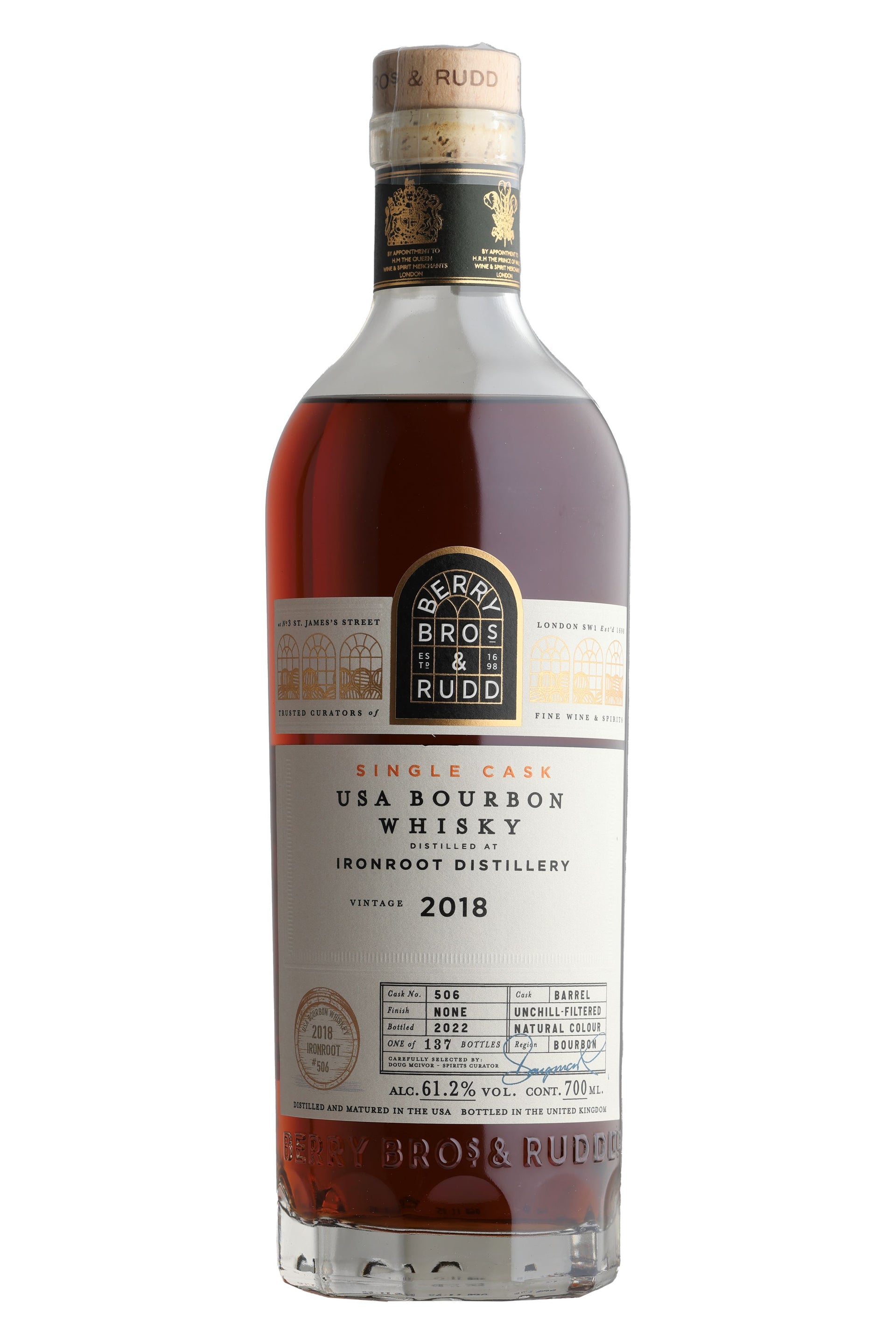 2018 Berry Bros. & Rudd Ironroot, Cask Ref. 506, Bourbon Whiskey, Texas, USA (61.2%)