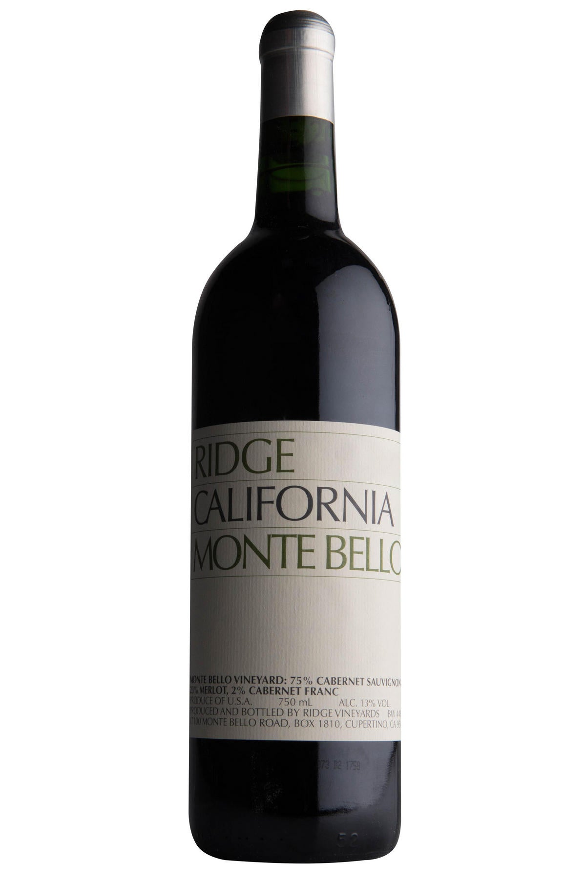 2010 Ridge Vineyards, Monte Bello, Santa Cruz Mountains, California, USA