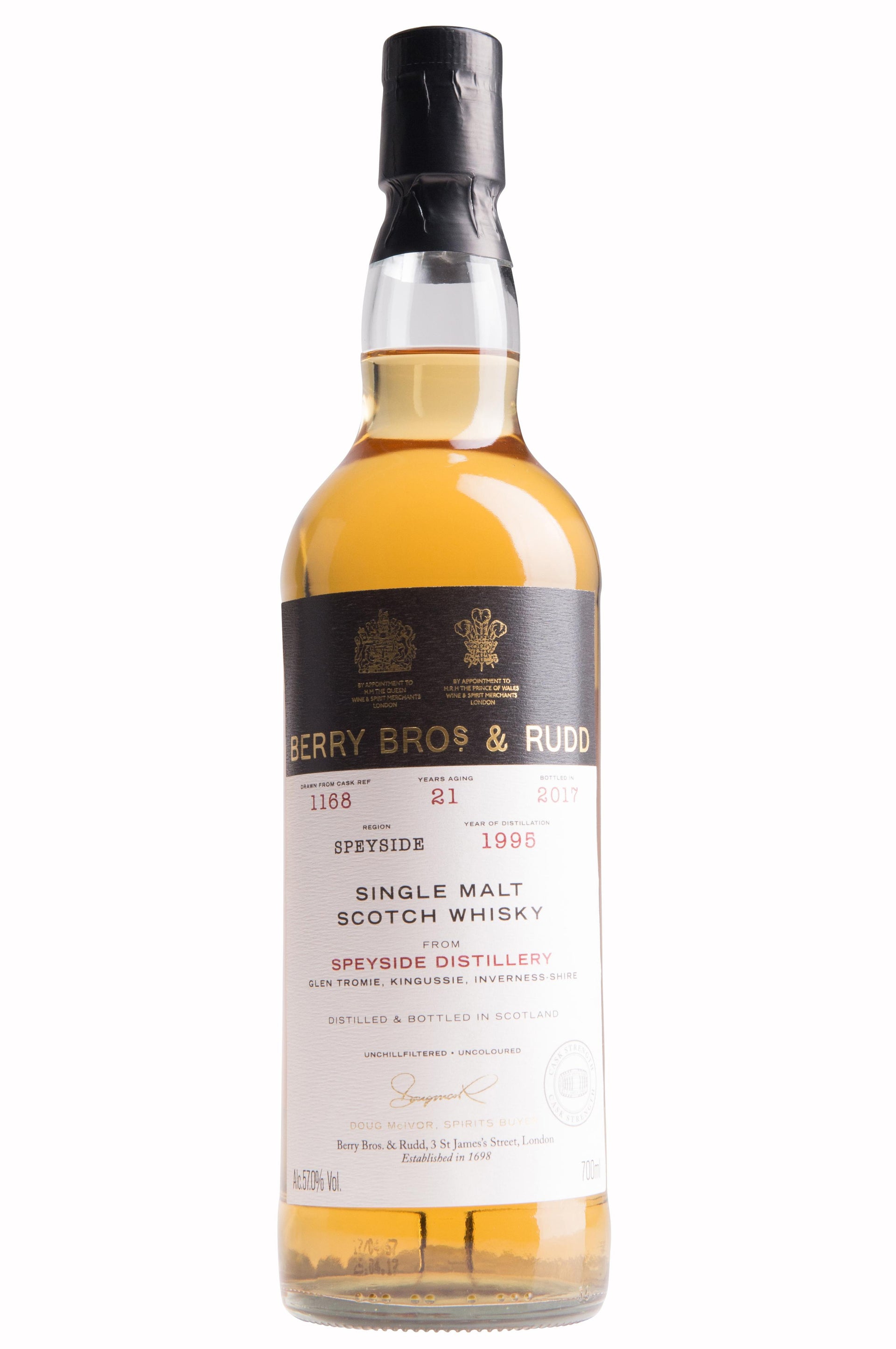 1995 Berrys' Own Selection Speyside, Cask No. 1168, 57.0%